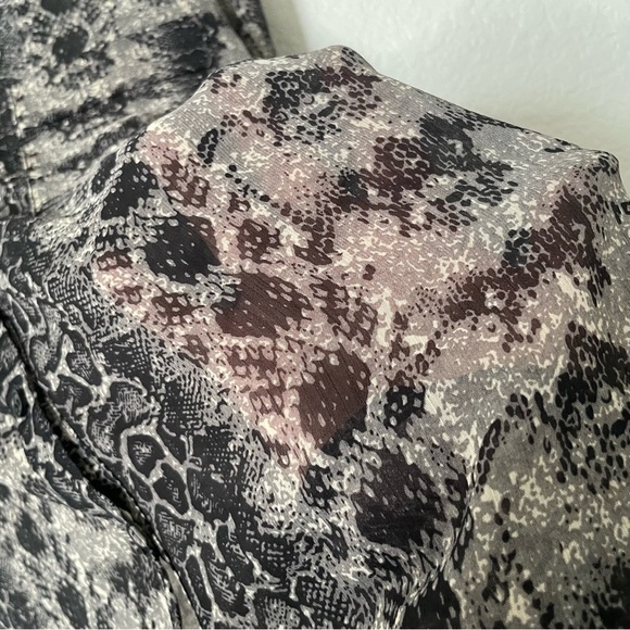 Pleione womans sheer long sleeve top M black snake print sophisticated chic - Picture 5 of 10